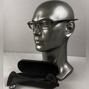 OAKLEY RUDDER OX3171-0350 SATIN BLACK METAL EYEGLASSES FRAMES 50-17-139 W/ Case